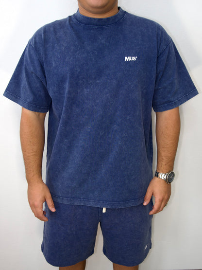 Basic Washed T-shirt - Blue