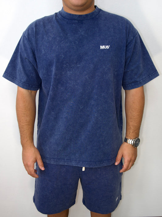 Basic Washed T-shirt - Blue