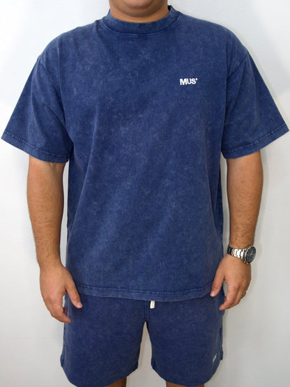 Basic Washed T-shirt - Blue